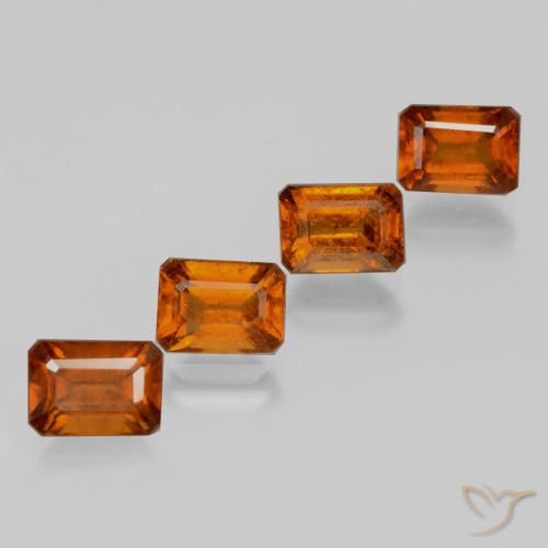 5.56 ctw Orange Hessonite Garnet Stones, Natural Hessonite Garnet in Octagon Facet Shape for Sale
