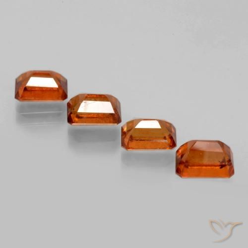 Hessonite Garnet Gemstones in 7 x 5 mm (calibrated) Size for Sale, Hessonite Garnet Stones in Deep Orange Color