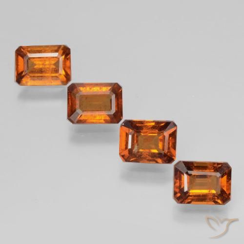 4.24ctw Natural Deep Orange Hessonite Garnet, Emerald Cut, VS-SI