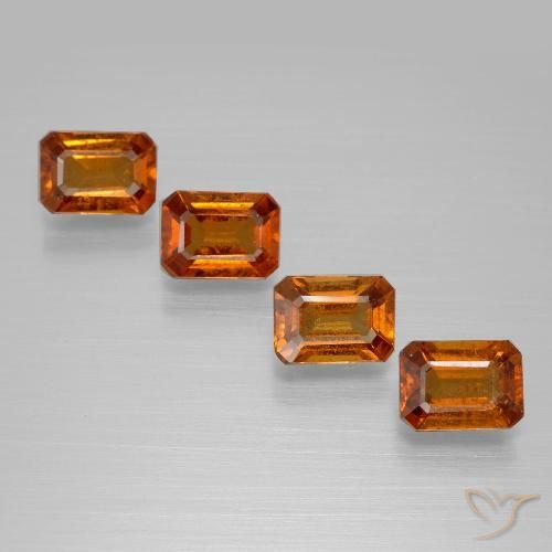 3.76ctw Natural Medium-Dark Orange Hessonite Garnet, Emerald Cut, VS