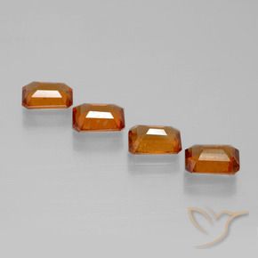 Hessonite Garnet Gemstones in 6.6 x 4.8 mm Size for Sale, Hessonite Garnet Stones in Medium-Dark Orange Color