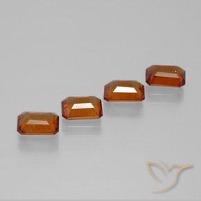 Hessonite Garnet Gemstones in 6.6 x 4.8 mm Size for Sale, Hessonite Garnet Stones in Medium Orange Color
