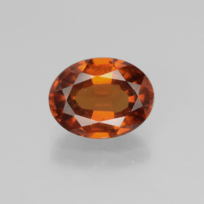 2.17 ct Orange Hessonite Garnet Gemstone, Hessonite Garnet Gem in Oval Facet Shape for Sale.