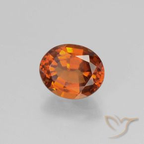 1.75 ct Orange Hessonite Garnet Stone, Natural Hessonite Garnet in Oval Facet Shape for Sale