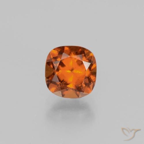 1.47ct Natural Deep Orange Hessonite Garnet, Cushion, VS