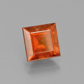 3.04 ct Orange Hessonite Garnet Stone, Natural Hessonite Garnet in Square Facet Shape for Sale