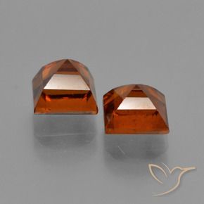 Hessonite Garnet Gemstones in 5.8 x 5.7 mm Size for Sale, Hessonite Garnet Stones in Medium Orange Color