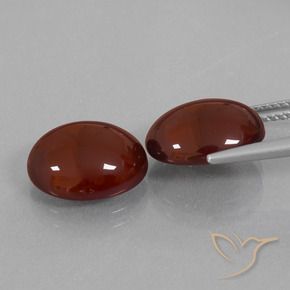 Hessonite Garnet Gemstones in 12 x 10 mm (calibrated) Size for Sale, Hessonite Garnet Stones in Pecan Brown Color
