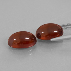 Hessonite Garnet Gemstones in 10.2 x 7.1 mm Size for Sale, Hessonite Garnet Stones in Sangria Red Color