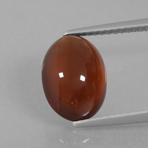 Marrón canela intenso Granate Hesonita Gema - 4.3ct Cabujón Óvalo (ID: 428145)