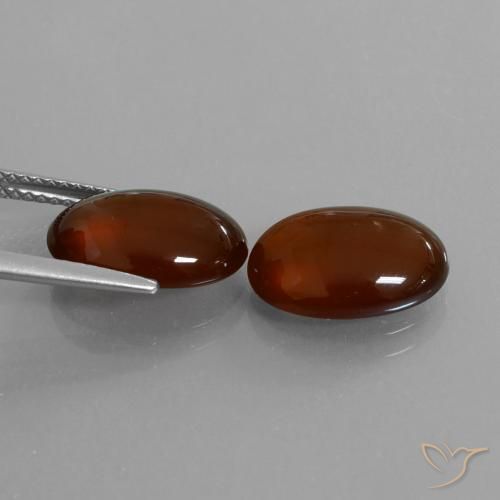 Hessonite Garnet Gemstones in 13 x 9 mm (calibrated) Size for Sale, Hessonite Garnet Stones in Medium-Dark Brown Color