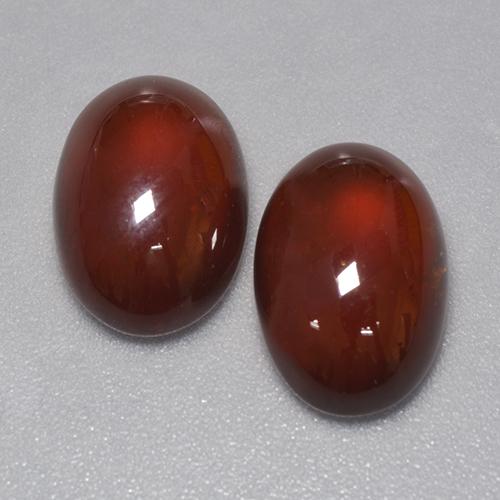 9.93 ctw Brown Hessonite Garnet Gemstones, Hessonite Garnet Gems in Oval Cabochon Shape for Sale.