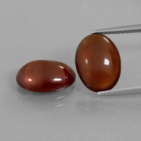 Dark Red Hessonite Garnet Gem - 3.4ct Oval Cabochon (ID: 428344)
