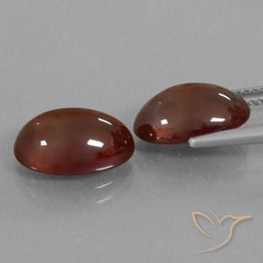Hessonite Garnet Gemstones in 12 x 8 mm (calibrated) Size for Sale, Hessonite Garnet Stones in Dark Red Color