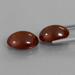 Hessonite Garnet Gemstones in 10.8 x 8.1 mm Size for Sale, Hessonite Garnet Stones in Deep Crimson Red Color