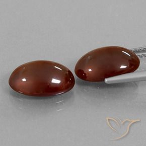 Hessonite Garnet Gemstones in 12 x 8 mm (calibrated) Size for Sale, Hessonite Garnet Stones in Deep Rose Red Color