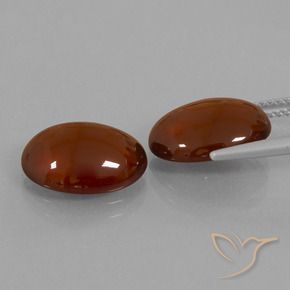 Hessonite Garnet Gemstones in 13.1 x 10.2 mm Size for Sale, Hessonite Garnet Stones in Medium-Dark Brown Color