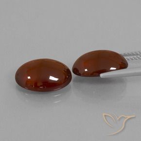Hessonite Garnet Gemstones in 13 x 10 mm Size for Sale, Hessonite Garnet Stones in Medium-Dark Brown Color