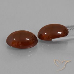 Hessonite Garnet Gemstones in 13 x 9 mm (calibrated) Size for Sale, Hessonite Garnet Stones in Medium-Dark Brown Color