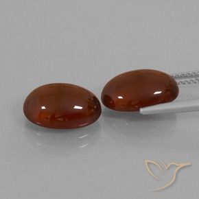 Hessonite Garnet Gemstones in 11.9 x 8.9 mm Size for Sale, Hessonite Garnet Stones in Pecan Brown Color