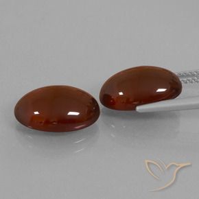 Hessonite Garnet Gemstones in 14 x 9 mm (calibrated) Size for Sale, Hessonite Garnet Stones in Medium-Dark Brown Color