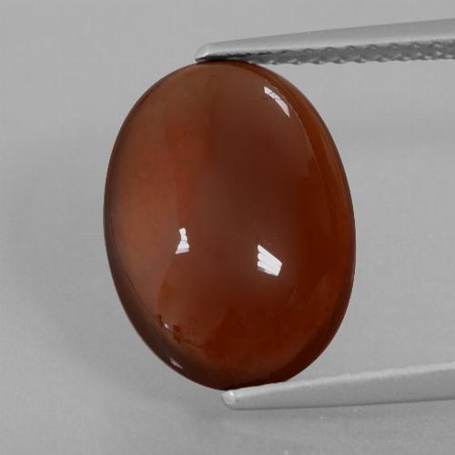 Reddish Brown Hessonite Garnet Gem - 5ct Oval Cabochon (ID: 428679)