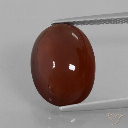 7.29ct Natural Medium-Dark Brown Hessonite Garnet, Oval, Translucent