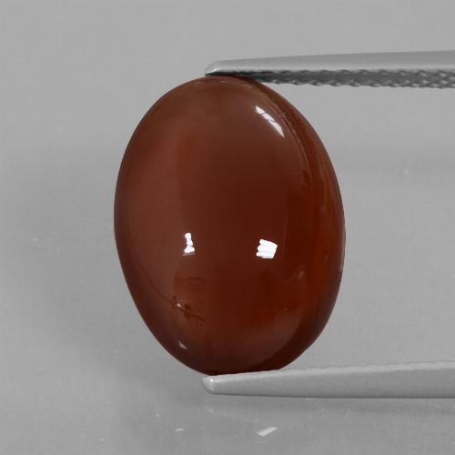 7.09 ct Brown Hessonite Garnet Gemstone, Hessonite Garnet Gem in Oval Cabochon Shape for Sale.