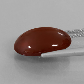 Hessonite Garnet Gemstone in 14 x 10 mm (calibrated) Size for Sale, Hessonite Garnet Stone in Medium-Dark Brown Color