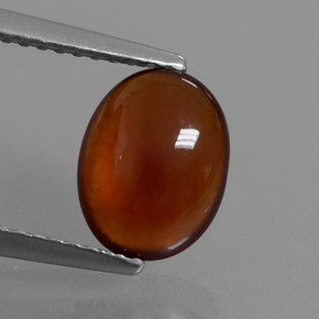 1.99 ct Orange Hessonite Garnet Gemstone, Hessonite Garnet Gem in Oval Cabochon Shape for Sale.