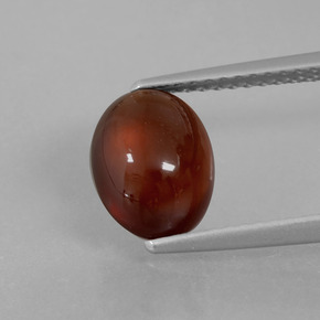 2.77 ct Orange Hessonite Garnet Gemstone, Hessonite Garnet Gem in Oval Cabochon Shape for Sale.