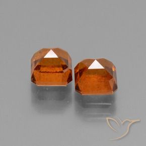 Hessonite Garnet Gemstones in 6 x 6 mm (calibrated) Size for Sale, Hessonite Garnet Stones in Fire Orange Color