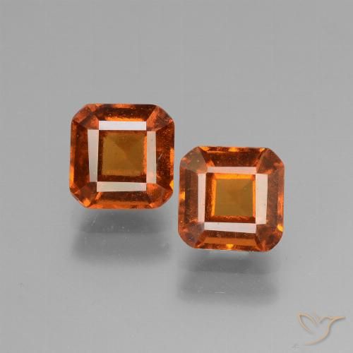 2.86 ct Orange Hessonite Garnet, 6 x 6 mm Octagon Cut From Madagascar, Photo A