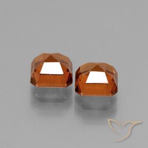 Hessonite Garnet Gemstones in 6 x 6 mm (calibrated) Size for Sale, Hessonite Garnet Stones in Deep Orange Color