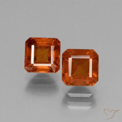 3.17 ct Orange Hessonite Garnet, 5.9 x 5.9 mm Octagon Cut From Madagascar, Photo A