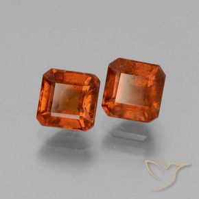3.17 ctw Orange Hessonite Garnet Stones, Natural Hessonite Garnet in Octagon Facet Shape for Sale