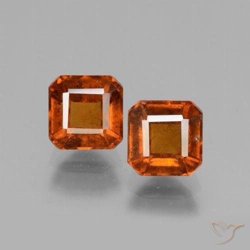 3.16 ct Orange Hessonite Garnet, 6.1 x 6.1 mm Octagon Cut From Madagascar, Photo A