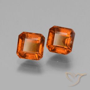 3.16 ctw Orange Hessonite Garnet Stones, Natural Hessonite Garnet in Octagon Facet Shape for Sale