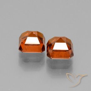 Hessonite Garnet Gemstones in 6 x 6 mm (calibrated) Size for Sale, Hessonite Garnet Stones in Medium Orange Color