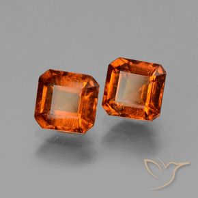 2.77 ctw Orange Hessonite Garnet Stones, Natural Hessonite Garnet in Octagon Facet Shape for Sale