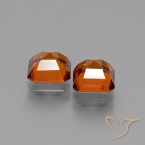 Hessonite Garnet Gemstones in 6 x 6 mm (calibrated) Size for Sale, Hessonite Garnet Stones in Dark Orange Color