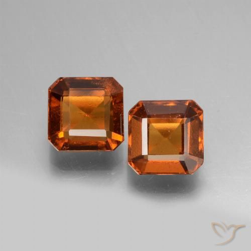 2.98 ct Orange Hessonite Garnet, 6.2 x 6.1 mm Octagon Cut From Madagascar, Photo A