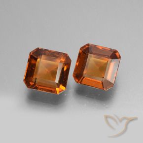 2.98 ctw Orange Hessonite Garnet Stones, Natural Hessonite Garnet in Octagon Facet Shape for Sale