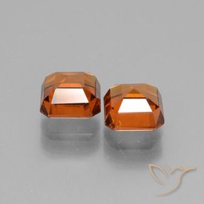 Hessonite Garnet Gemstones in 6 x 6 mm (calibrated) Size for Sale, Hessonite Garnet Stones in Medium Orange Color