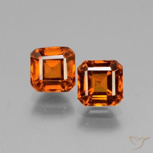 2.91 ct Orange Hessonite Garnet, 6.1 x 6 mm Octagon Cut From Madagascar, Photo A