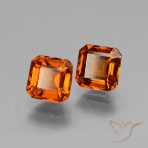 2.91 ctw Orange Hessonite Garnet Stones, Natural Hessonite Garnet in Octagon Facet Shape for Sale