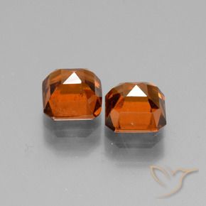 Hessonite Garnet Gemstones in 6 x 6 mm (calibrated) Size for Sale, Hessonite Garnet Stones in Medium Orange Color