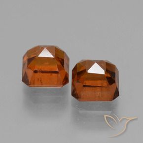 Hessonite Garnet Gemstones in 6 x 6 mm (calibrated) Size for Sale, Hessonite Garnet Stones in Dark Orange Color