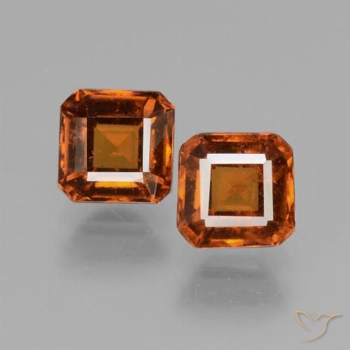 2.75 ct Orange Hessonite Garnet, 6 x 5.9 mm Octagon Cut From Madagascar, Photo A