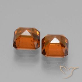 Hessonite Garnet Gemstones in 6 x 6 mm (calibrated) Size for Sale, Hessonite Garnet Stones in Medium Orange Color